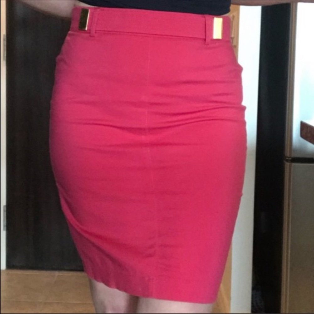 Sandra Angelozzi PinkGold Accent Zip Pencil Wiggle